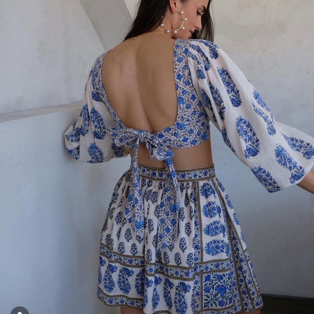 BOTEH Lazuli Low Back Linen Blend Top Sz S - Picture 4 of 16